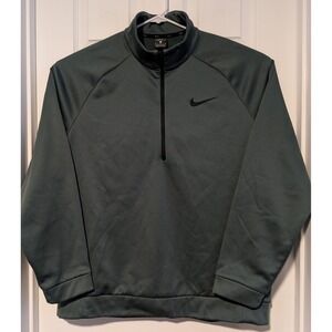 Nike Dri-FIT Mens XL Quarter Zip Pullover Fleece Green Training Top VERY NICE!